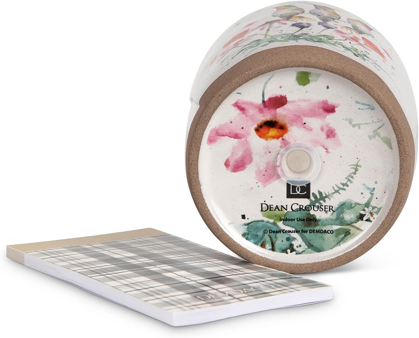 DEMDACO Wildflower & Friends Watercolor 4 x 4 Ceramic Stoneware Planter and Journal Set