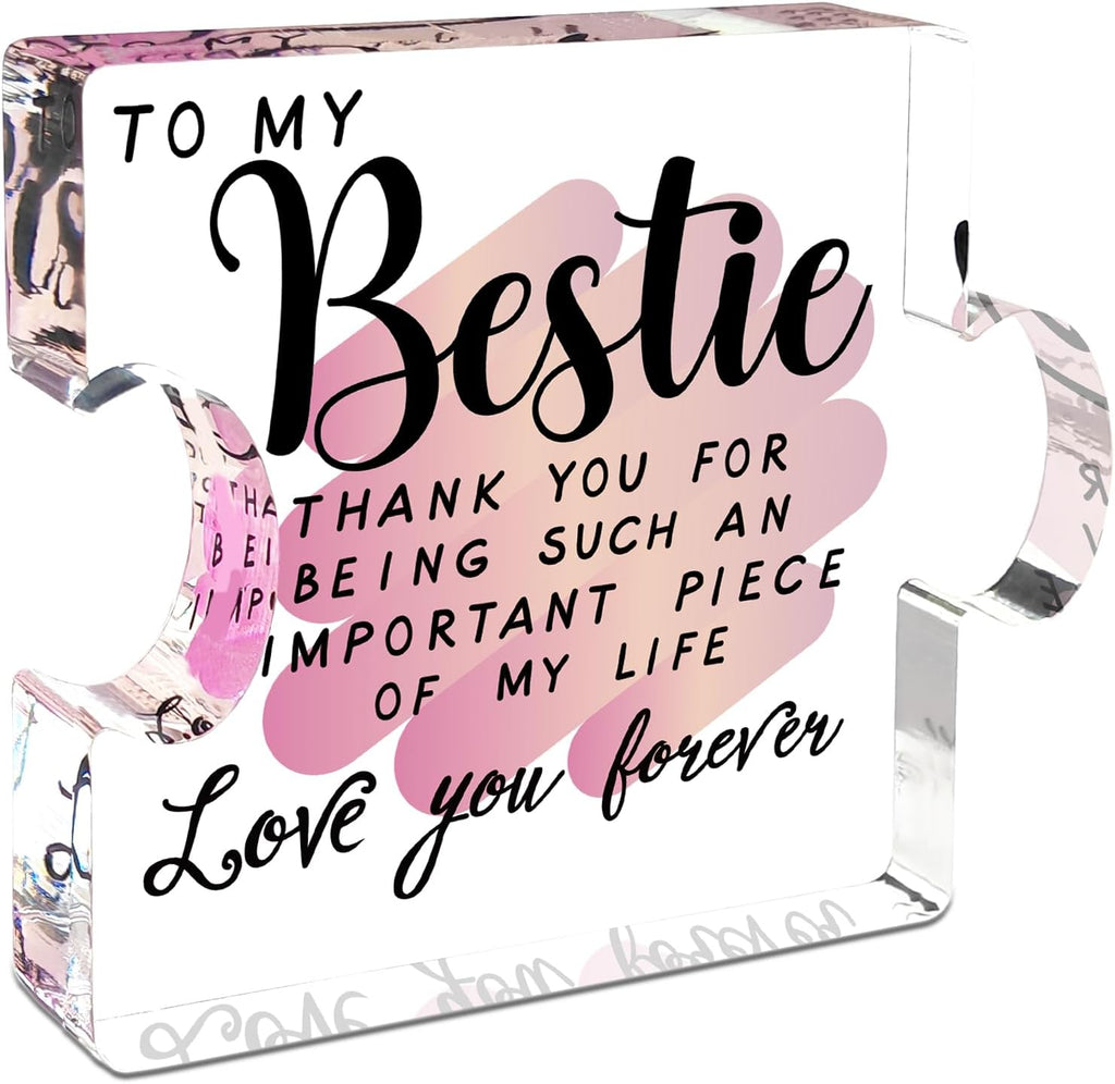 Best Friend Birthday Gifts for Women, Friendship Gifts for Women, Bestie Acrylic Puzzle Plaque Keepsake for Soul Sister Female Best friend Work Besties Birthdays, Graduation Gift for Her
