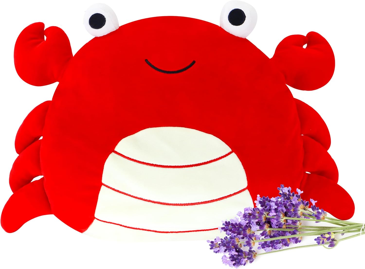 Microwavable Cute Crab Plush Heating Pad, Lavender-Scented Cozy Warm Stuffed Animal for Cramps & Pain Relief, Heated Plush Toy for Bedtime Cuddles, Stress Relief Gift for Women