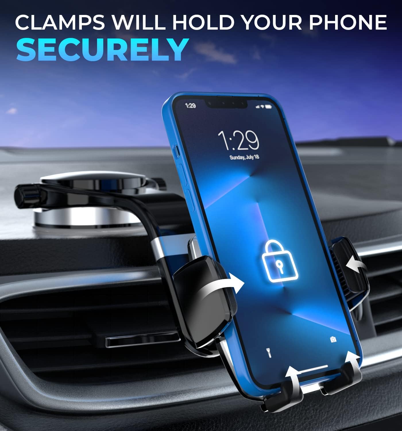 Bestrix Phone Holder for Car, Phone Mount for car Car Phone Mount, Cell Phone Car Phone Holder Compatible with All Smartphones (Cradle)