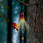 Solar Garden Decor for Outside, Solar Lantern Outdoor Waterproof, Chicken Lamp Hanging Light for Porch Decoration, Yard Art, Unique Wind Chimes