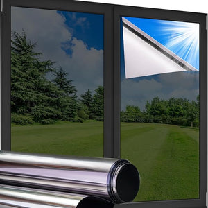 Coavas Window Films for Privacy, UV Protection Window Film for Sun Blocking, UV Heat Control No Glue Static Cling Window Tint for Home 23.6x157.5in
