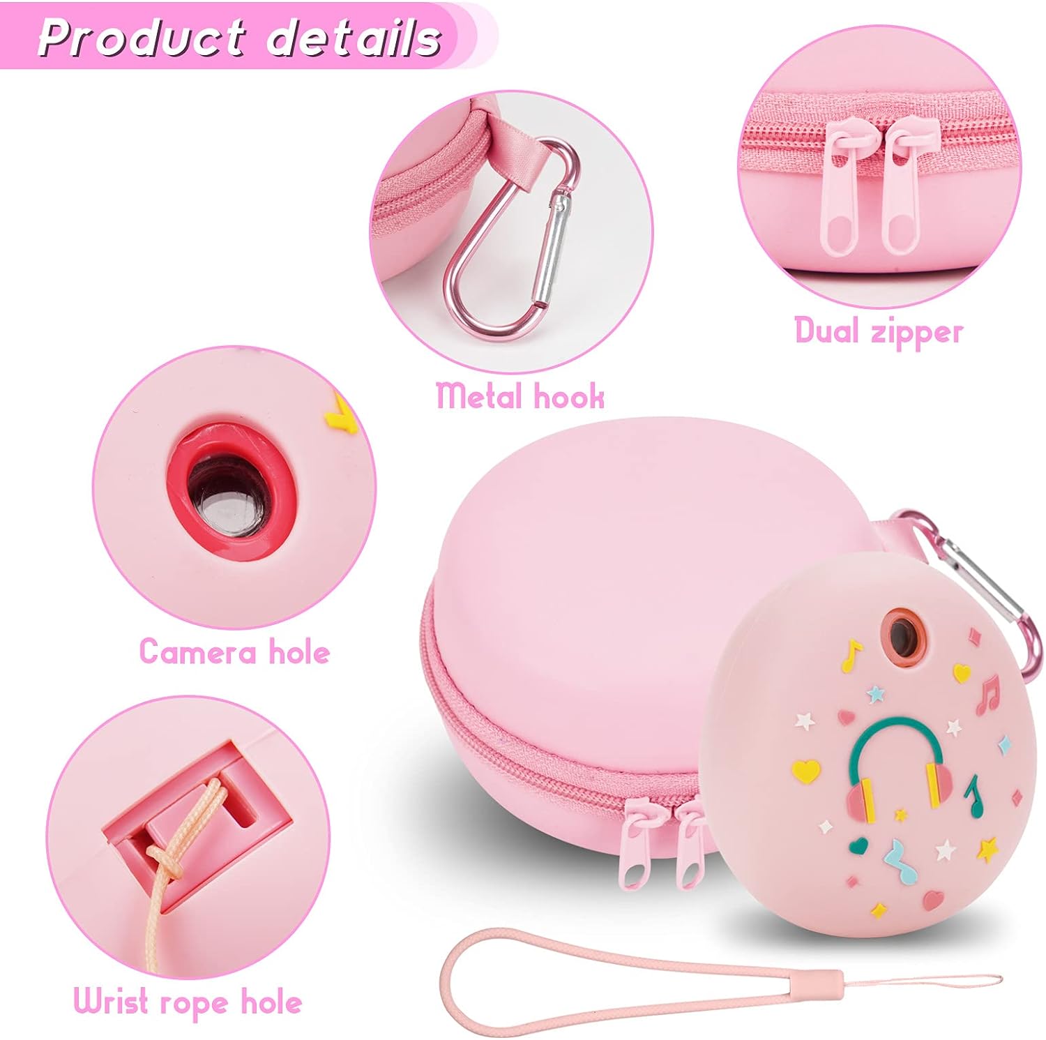 Protective Hard Case and Silicone Cover Compatible with Tamagotchi Pix Electronic Virtual Pet Game Machine (Pink)