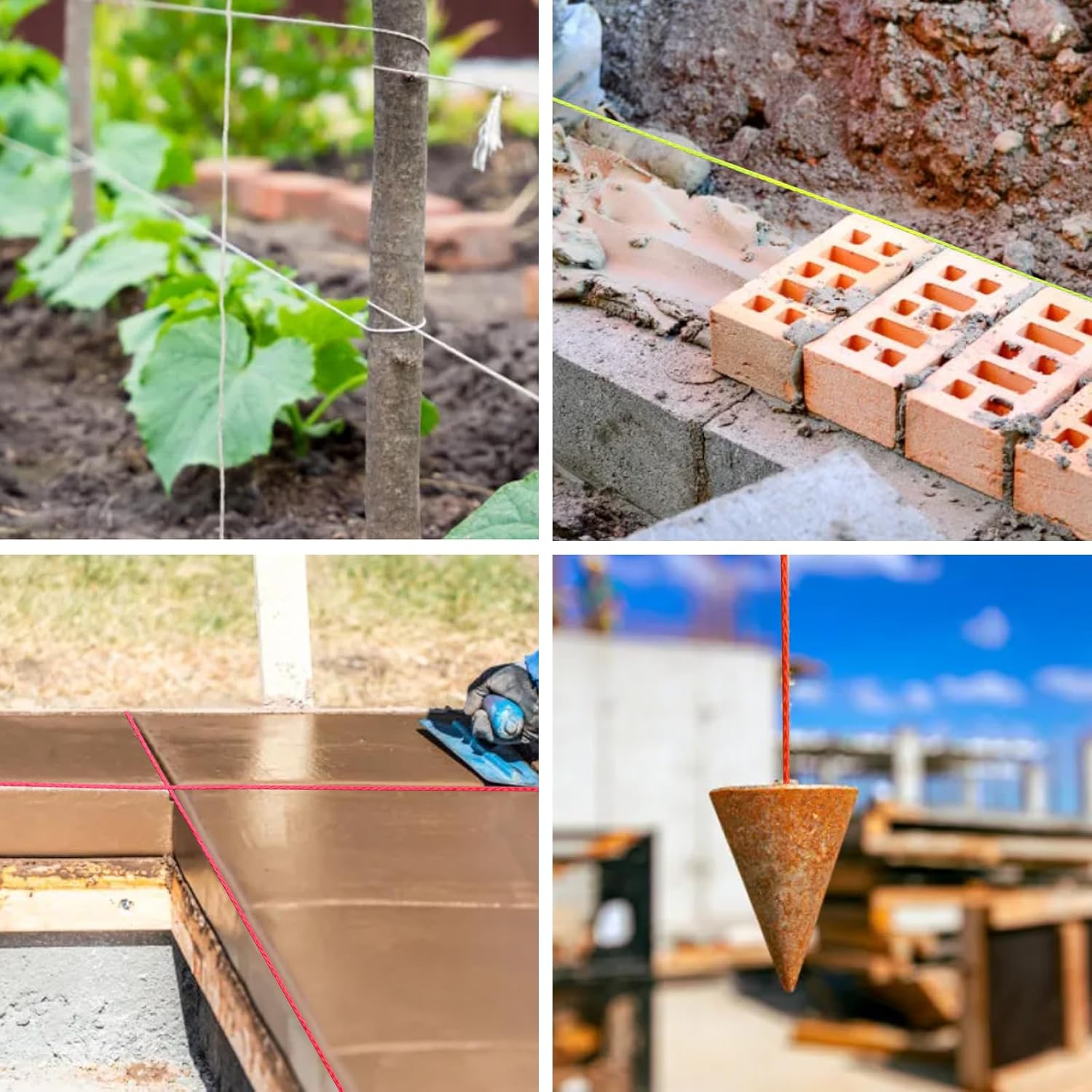 Reloadable Line Reel,Mason Line String Line,600 Ft Length Nylon Twine,Nylon String for Gardening Or Masonry Tools,Twine String for Gardening,Yellow