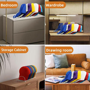 Baseball Cap Organiser, Hat Rack for 7 Hats,Sturdy Ball Cap Stand Organizer for Closet, Bedroom, Dresser, No Install Hat Holder for Closet(white)