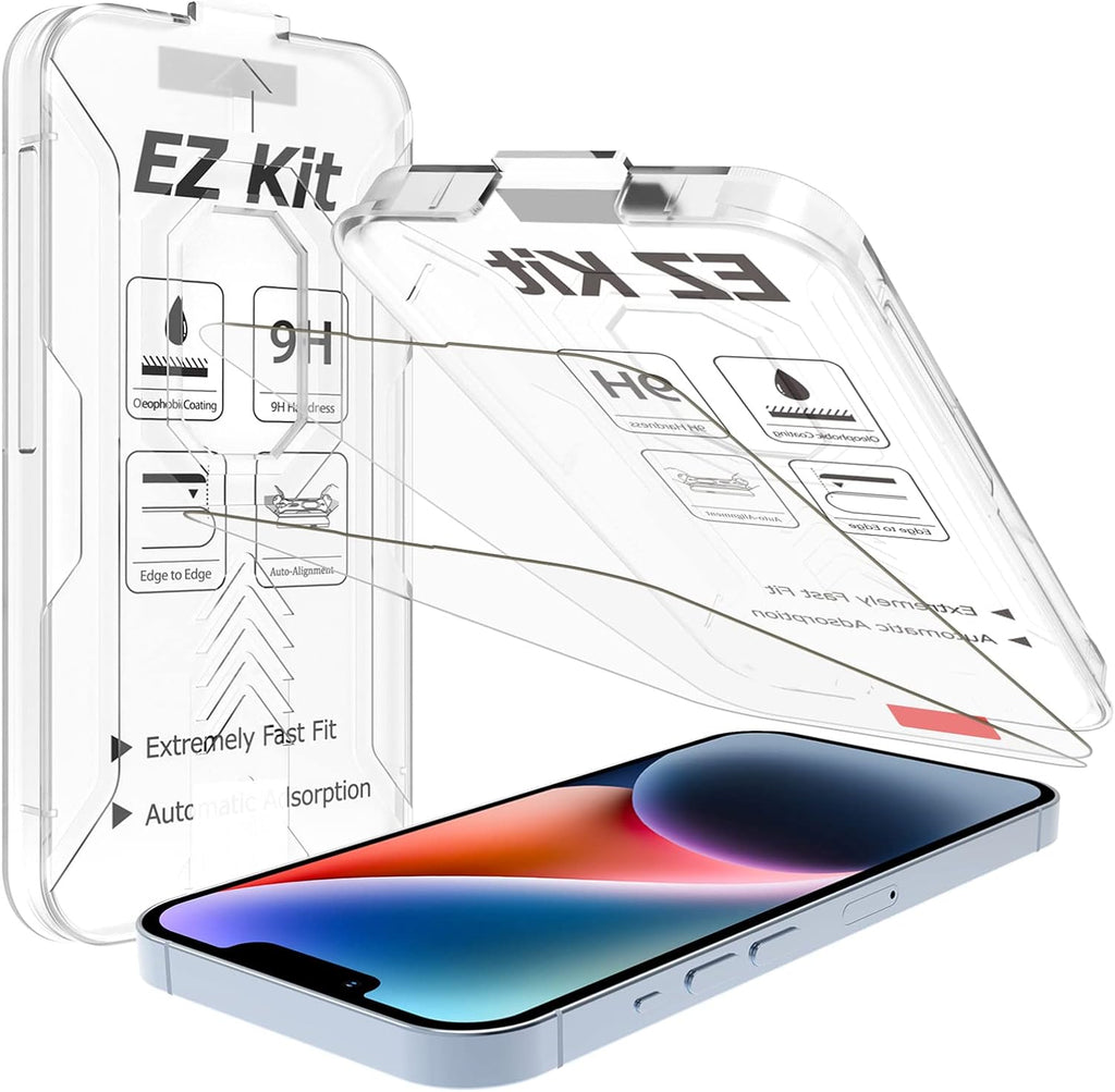 Tempered Glass Screen Protector Compatible with iPhone 14 & 14 Pro (6.1 inch, 2022), iPhone 13 & 13 Pro (6.1 inch, 2021)