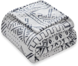 Home Super Soft Christmas Twin Blanket 60x80 Inches, Premium Lightweight Silky Fleece Face Fabric with Fluffy Fuzzy Sherpa Reverse Bed Blanket for All Season, 60"x80", Symbol Light Grey