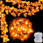 6 Feet [8 Lighting Modes & Timer Fall Decorations for Home Leaf Garland with Lights 54LED Battery Operated String Lights, Thanksgiving Halloween Fall Decor Indoor Outdoor Autumn