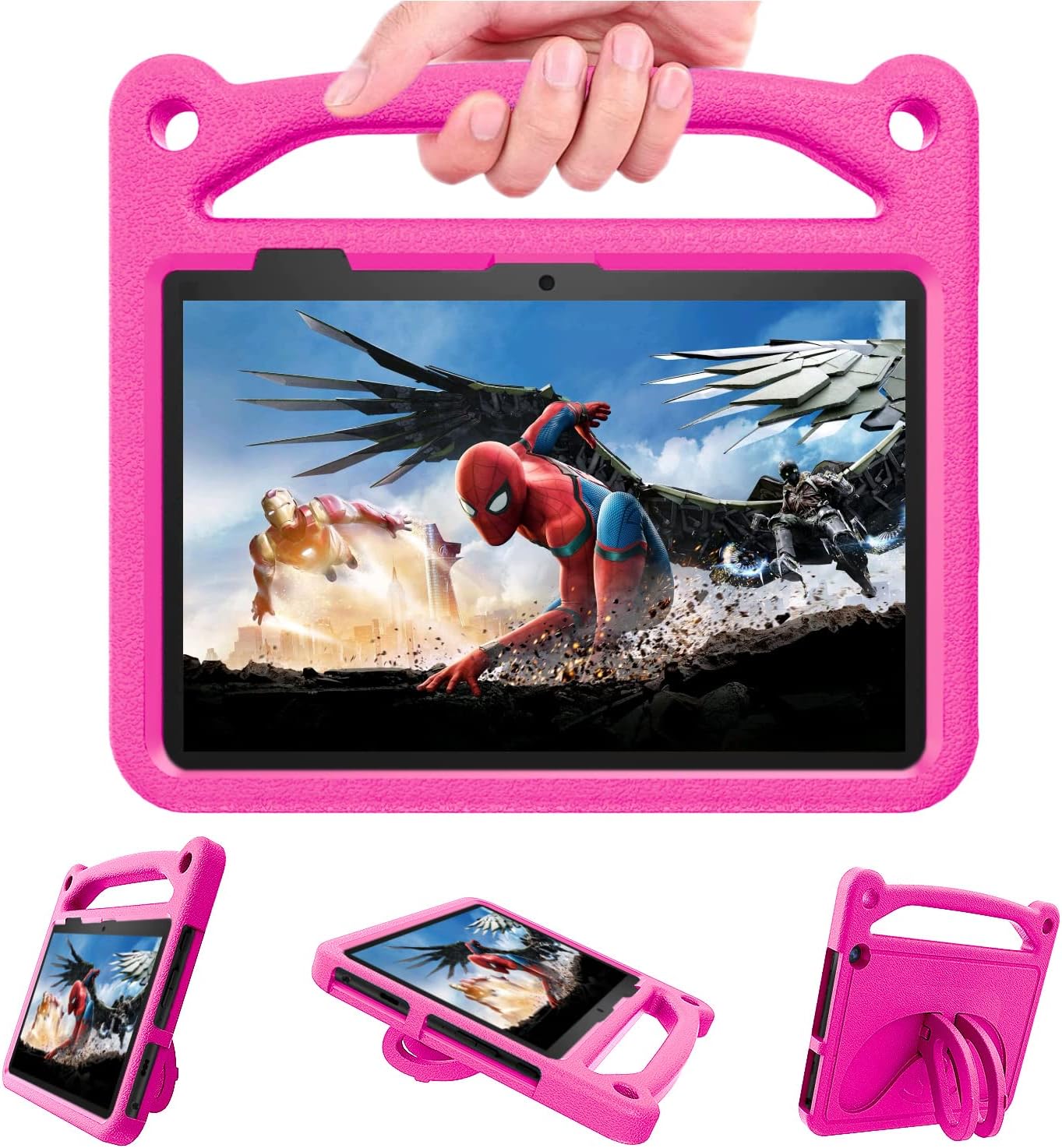 Fire 7 Tablet case for Kids Light Weight Shockproof Kid-Proof Protective Cover with Handle Built-in Foldable Kickstand for Amazon fire 7 Tablet,Rose