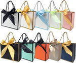 10 Pack Gift Bags with Handles & Ribbon, Assorted Colors Party Favor Bags Bulk for kids Birthday, Baby Shower, Bridal Shower, Back to School-Small