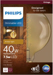 Philips 40W Equivalent Amber G63 Medium Dimmable LED Decorative Light Bulb -ROUND BULB