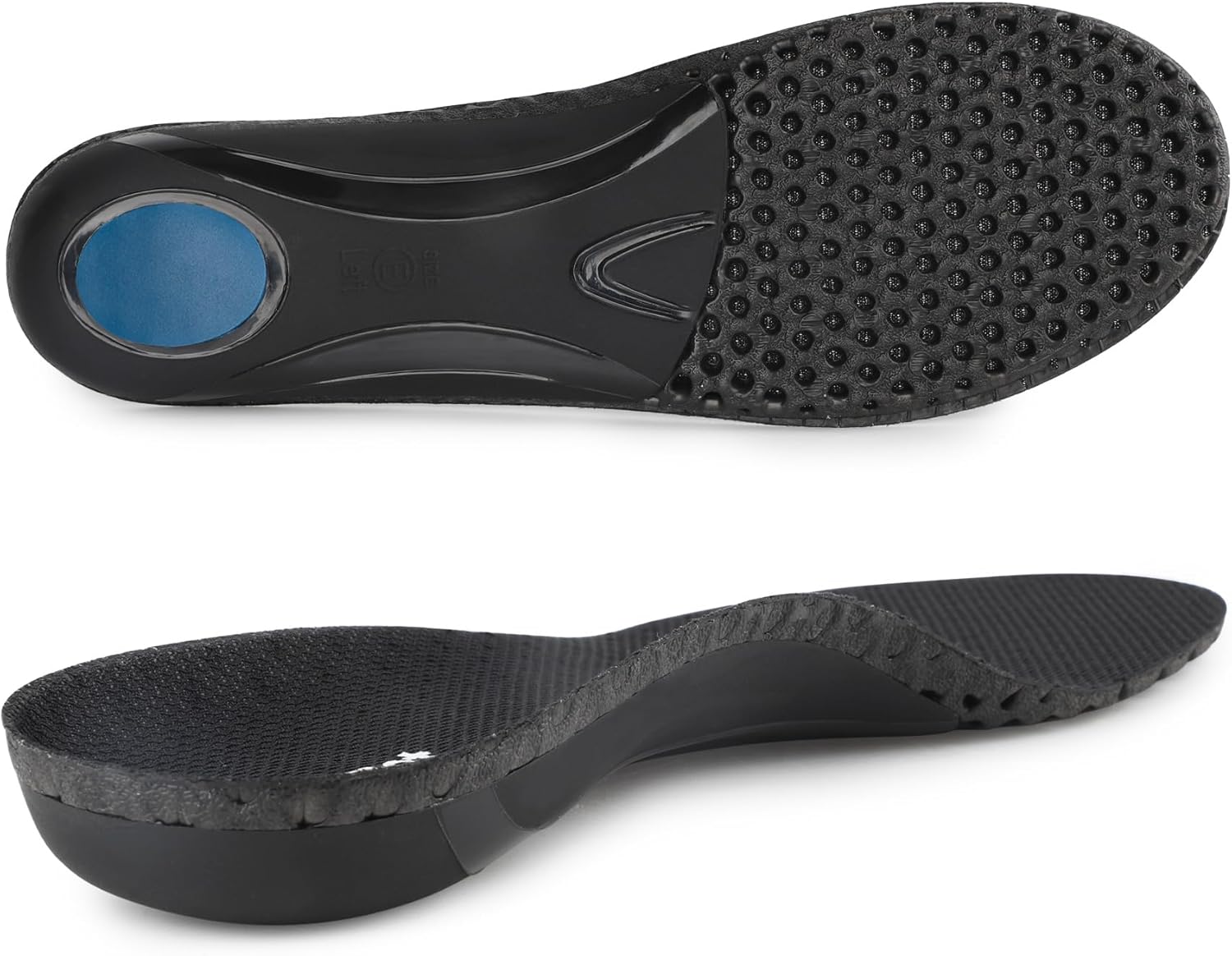 Heavy Duty Orthotics Inserts for Women 220+ lbs Plantar Fasciitis Relief Insoles Breathable High Arch Support Flat Feet Inserts Work Boot Insoles for Standing All Day Black US7/ EU38