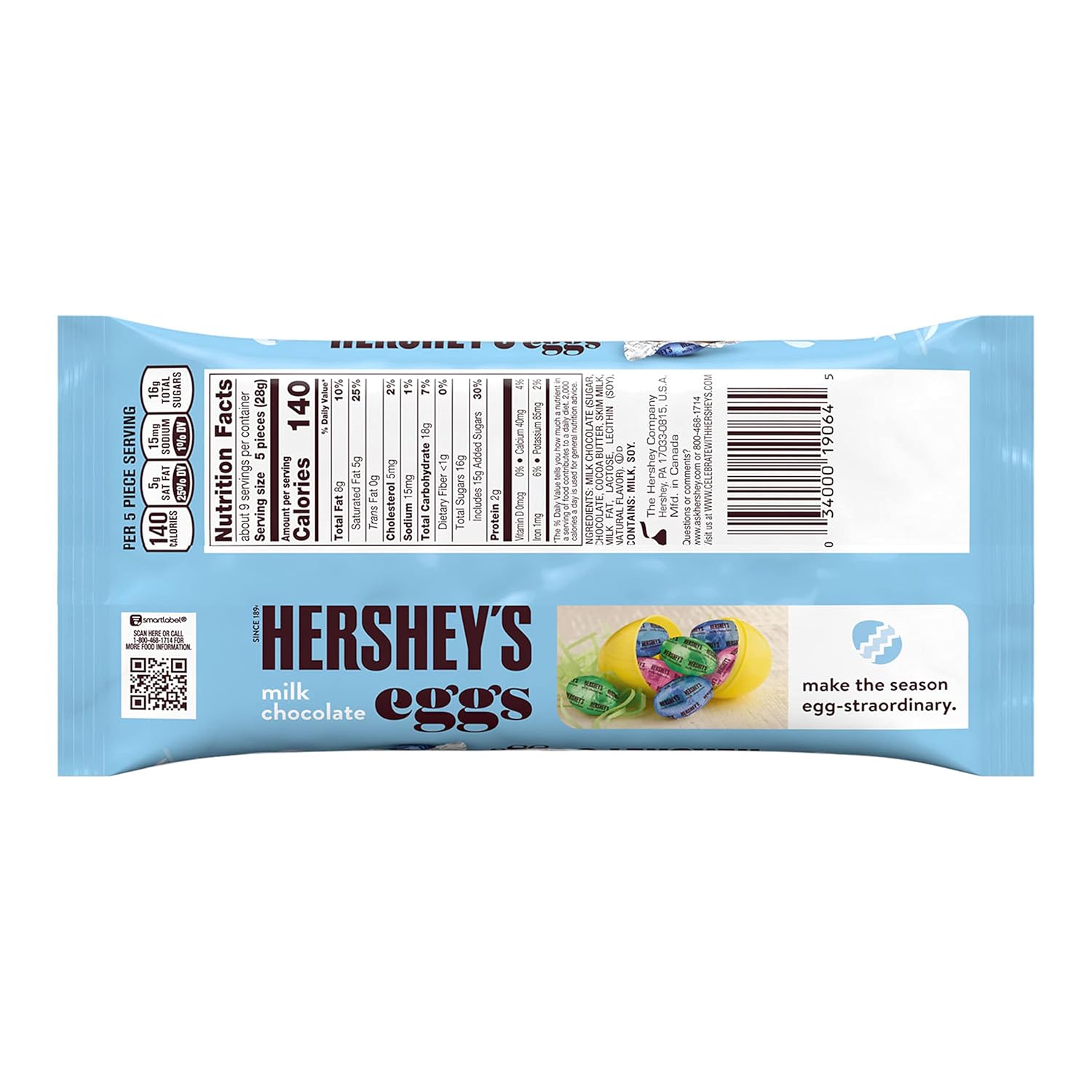 HERSHEY'S Milk Chocolate Eggs, 9oz (Best By: 07/2025-01/2026)