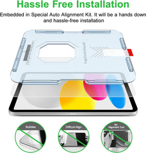 Bioton [Silkfeel Matte Glass Screen Protector Compatible with iPad 10th Generation 10.9 inch (2022), [Auto Alignment Kit] [Tempered Glass] [Touch like Silk] [Anti-Glare] [Anti-Fingerprint]
