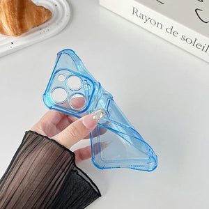iPhone Case Compatible with iPhone 14 Pro, 6.1", Clear/Blue with Wallet