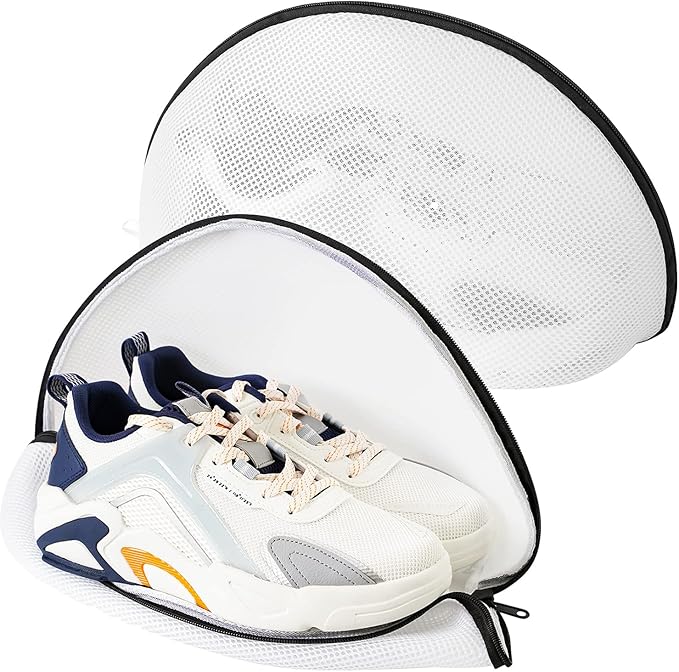 Shoes Wash Bag, Premium Padded Mesh Laundry Bag for Shoes, Trainers, High Protection Mesh Shoe Bag for Washing Machine, Storage and Travel, 2 Sets