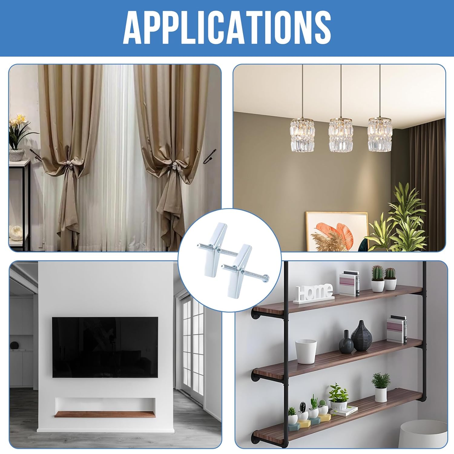 1/4"x4" Toggle Bolts (36 Pcs) 1/4 inch Wall Anchors for Drywall Heavy Duty, Butterfly Anchor Bolt for Hollow Wall, Sheetrock, Ceiling