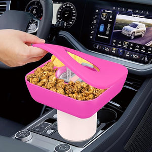 Stanley Tumbler Snack Bowl, Reusable Silicone Snack Ring，Stanley Cup Tray， Snack Tray For Stanley  Accessories (Pink)