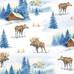 IHR Ideal Home Range Party Napkins Disposable 3-Ply Paper Lunch Napkin Pack, 6.5" x 6.5", Elk Landscape, 20-Count