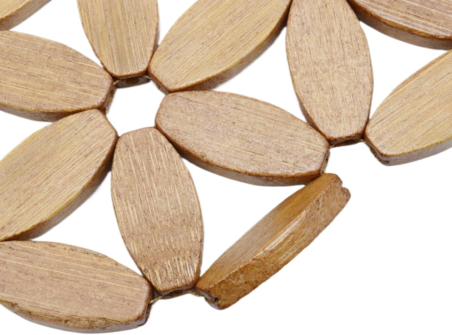 Wooden Trivets,6pcs Natural Bamboo Trivet Mat,8" Kitchen Wood Hot Pads Trivet-Heat Resistant Pads for Hot Dishes- Hexagon