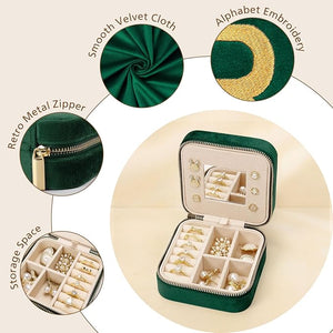 Jenria Mothers Day Gifts for Mon, Travel Jewelry Case for Women, Jewelry Organizer, Jewelry Box, Unique Gifts, Personalized Gifts for Her, Birthday Gifts for Mom, Teen Girl, Girlfriend, Green, S
