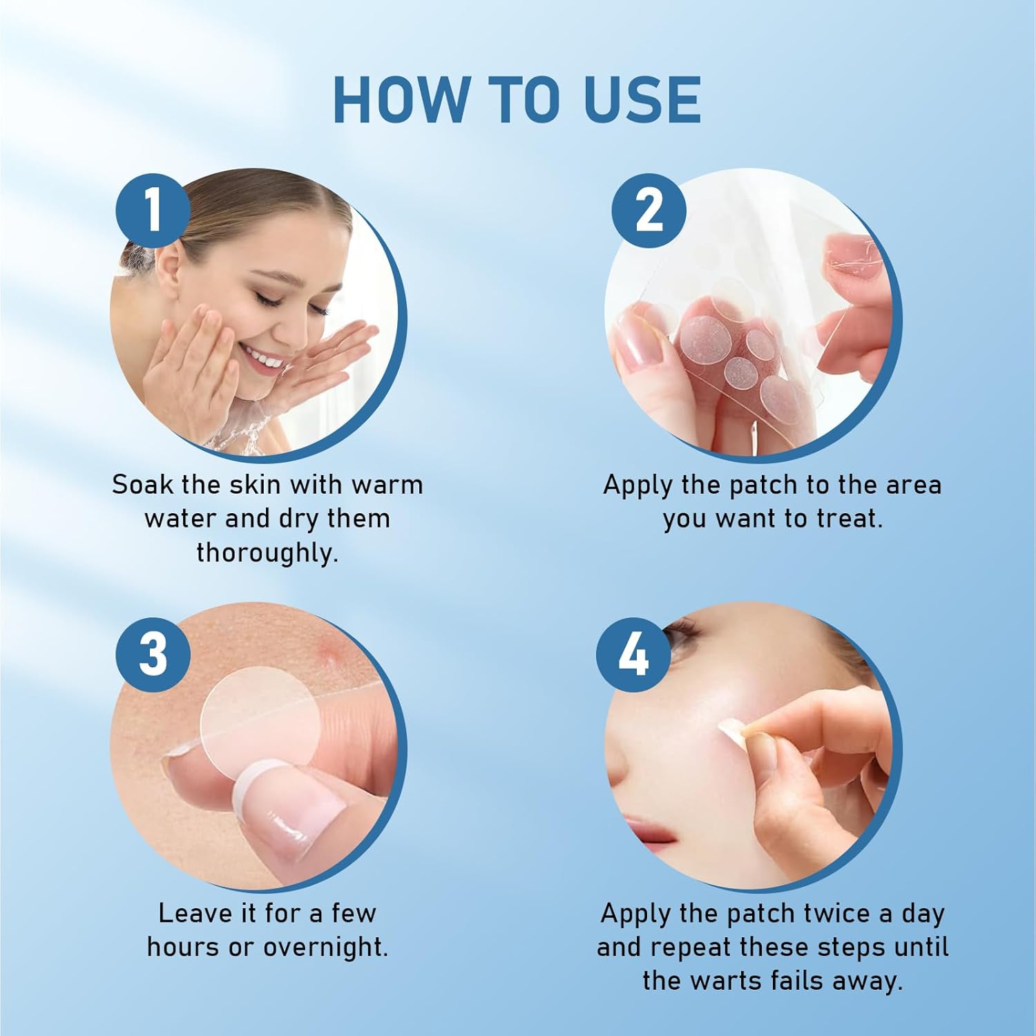 Wart Remover Patches, Quick and Effective Hydrocolloid Waterproof Skin Care Stickers for All Kinds of Skin, Friendly to New-User, 3 Boxes