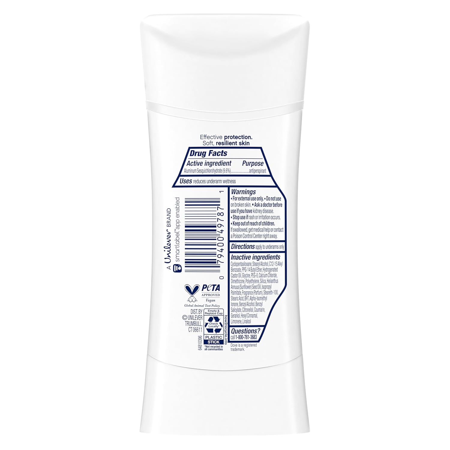 Dove Advanced Care Antiperspirant Deo Stick Cucumber & Cactus Water Invisible to help skin repair with ProCeramide technology that boosts ceramide levels 72hr odor control & sweat protection 2.6 oz