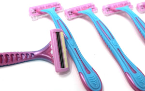 Disposable Razors for Women with Triple Blade with Comfort Strip For Closer Smooth by PACIFIC (6 Razors)