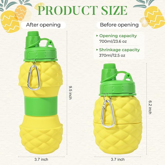 YOGFIT Collapsible Water Bottles, Silicone Foldable Portable Water Bottles 700ml Lightweight Leakproof for Travel Camping Hiking Outdoor Indoor Sport
