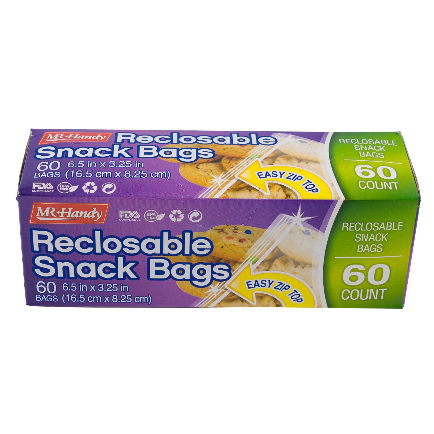 Mr. Handy 60pc Reclosable Snack Bag