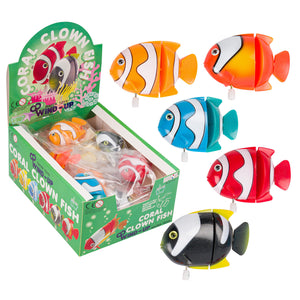 Wind-Up Clown Fish Toy- 3"- Assorted