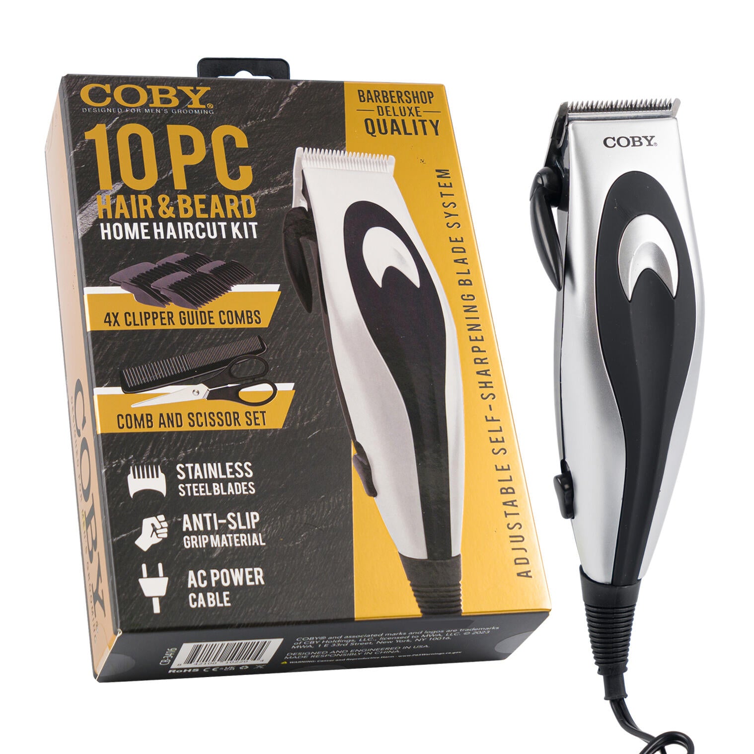 Coby 10pc Deluxe Hair Clipper Set
