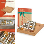 Pinnacle Cookery - Adjustable Spice Rack - 100% Bamboo - 2"x13"15"