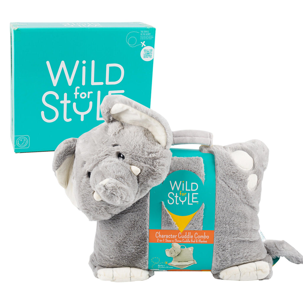 Elephant Blanket W/ Cuddle Bag- 40"