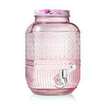 Glass Drink Dispenser 1 Gallon with Spigot -Blush
