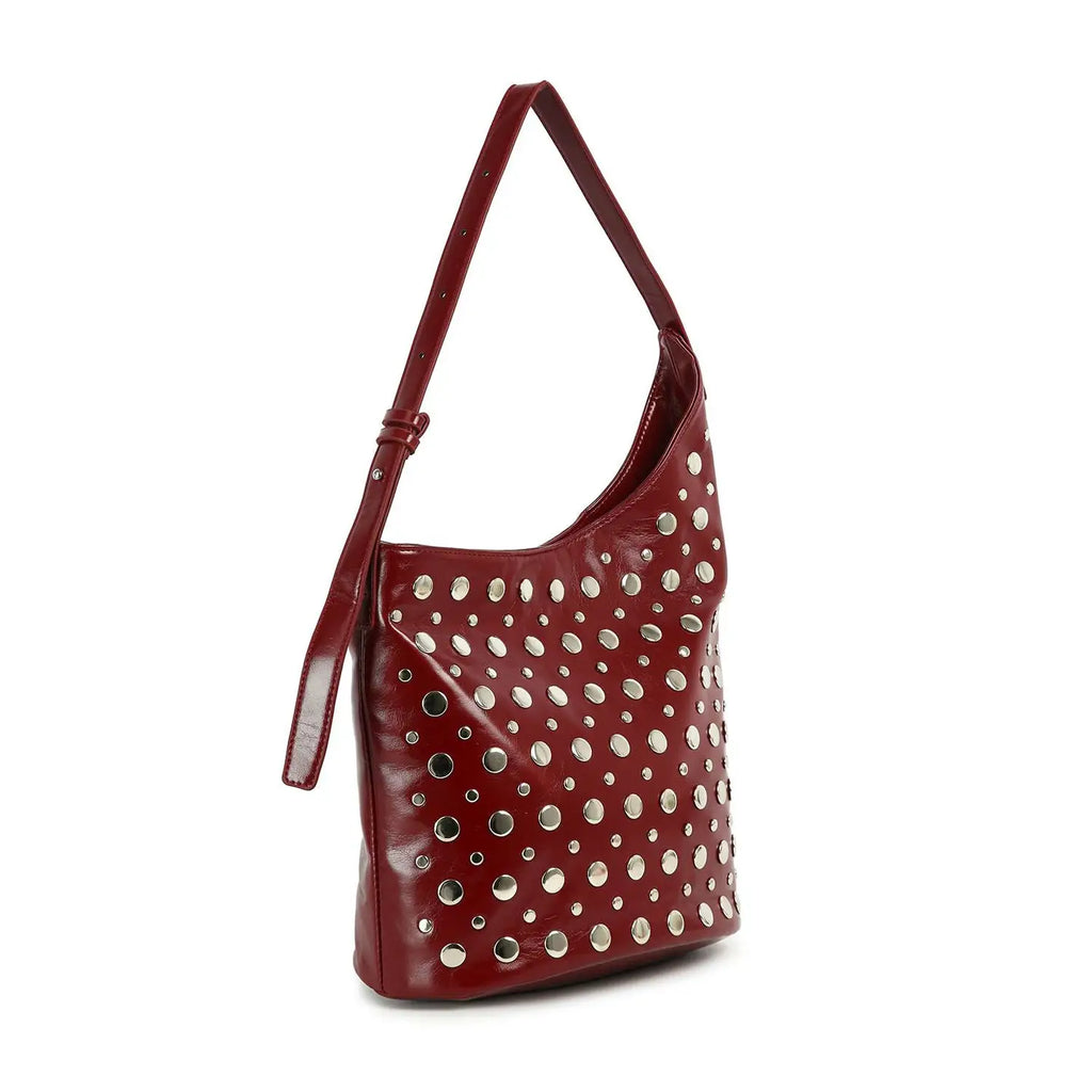Patent Unique Hobo Design Handbag-Red