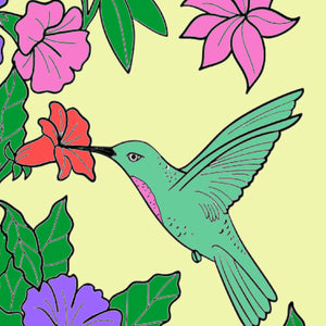 Canvas Paint Set - Color By Number, 7.5 X 11.4 X 0.6in-Hummingbird