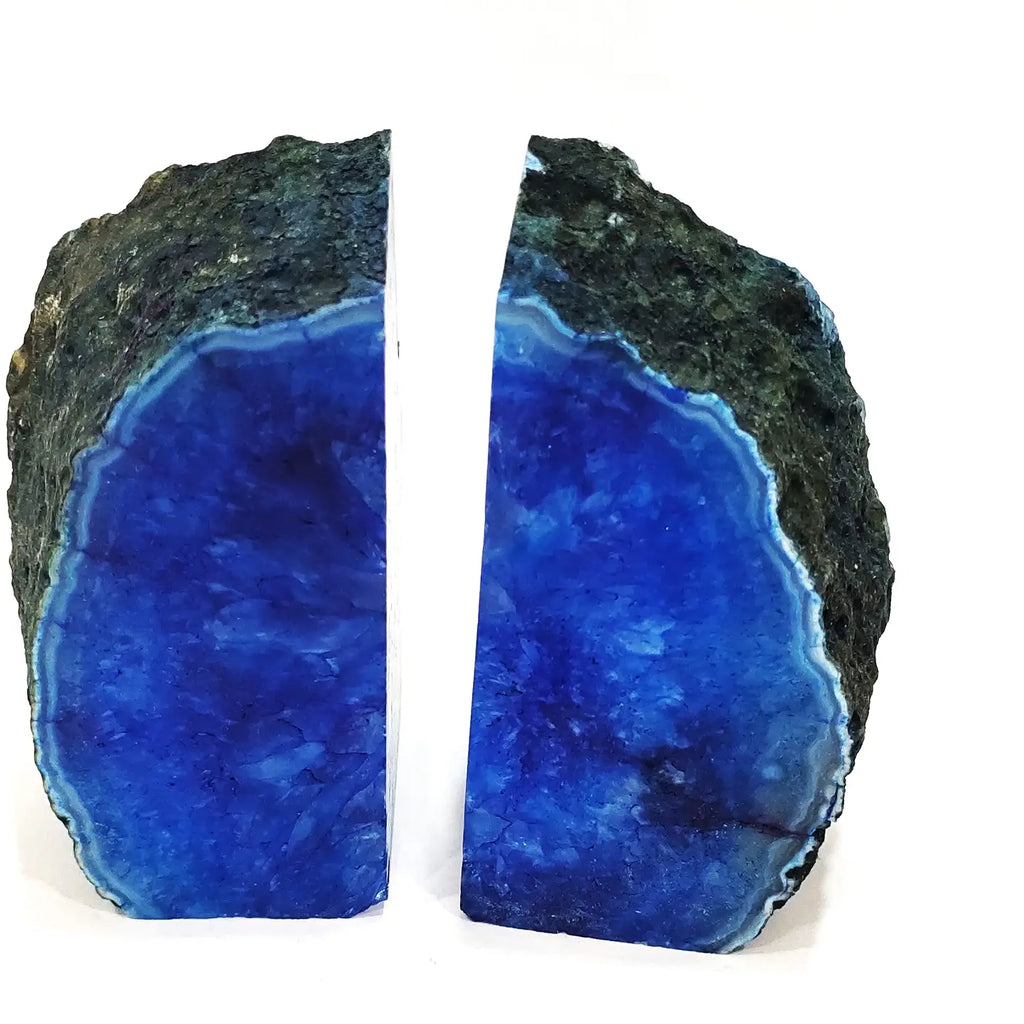 Blue Agate Bookends