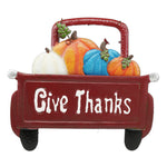 METAL RED HARVEST PICKUP TRUCK WALL PLAQUE-12"X14.75"