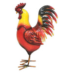ROOSTER-METAL, 19" RED, YELLOW, & BLACK