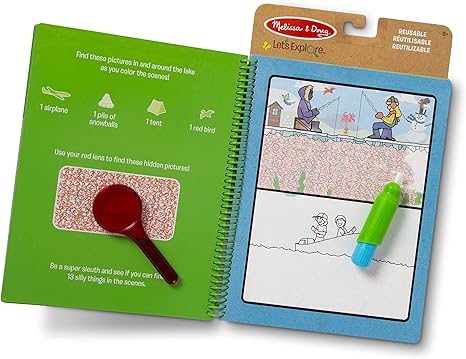 Melissa & Doug Let’s Explore Water Wow! Outdoor Adventure Deluxe Water-Reveal Pad – Reusable On The Go Travel Activity - Stocking Stuffers, Water Wow Activity Books For Toddlers Ages 3+