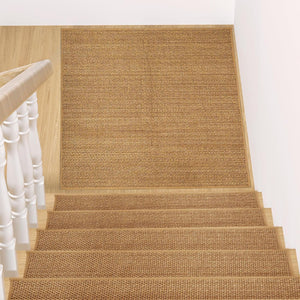 Non-Slip Carpet Stair Tread Mat 31" x 31" Landing Rug, Washable Stair Carpet for Kids and Pets, 31"x31", Beige