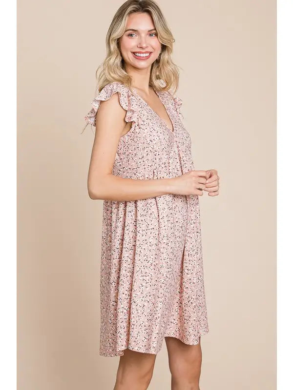 Plus Size Floral Eyelet Knit Dress-Blush