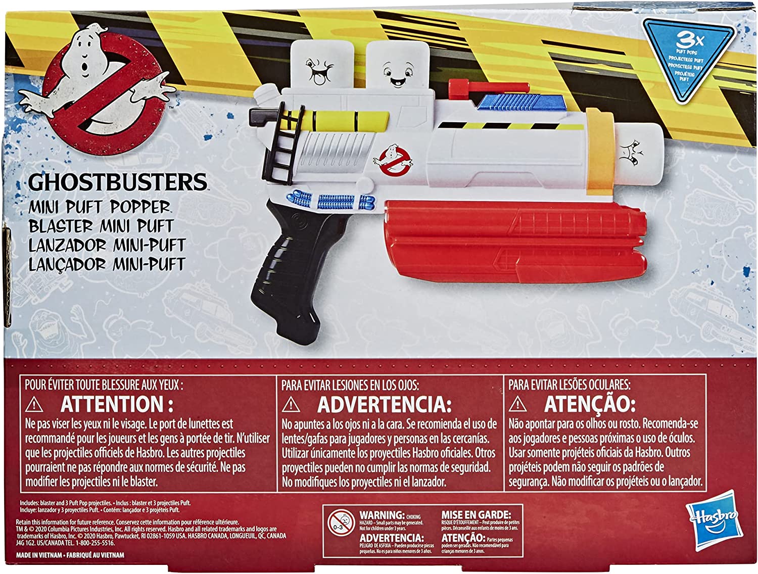 Hasbro Ghostbusters Mini-Puft Popper Blaster with 3 Foam Puft Popper Projectiles
