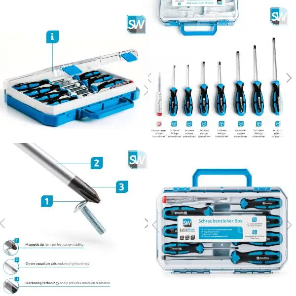 Schraubenzieher Box - German Tools - 8PC Screwdriver Set With Carrying Case