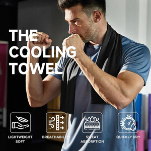 Superfiber Ice Towel Neck, Soft Breathable Cold Towel Cooling, Yoga, Sports, Golf, Gym, Camping, Running, Fitness, Exercise and More Activities, 4 Packs (Dark Blue/Green/Rose red/Black)