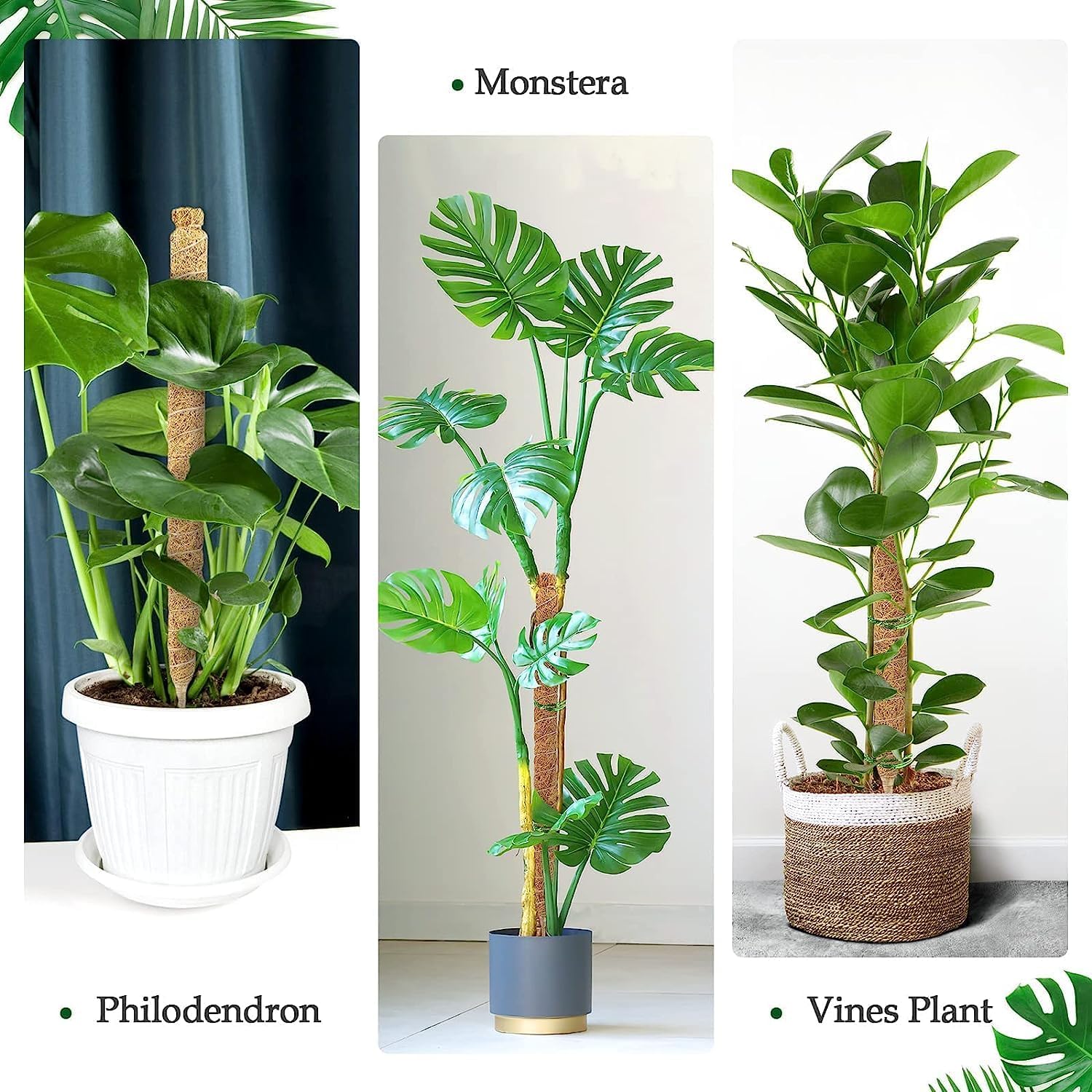 48 Inch Moss Pole, Bendable Moss Pole for Plants Monstera - Moss Poles for Climbing Plants Indoor, Handmade Coco Coir Plant Support Stakesfor Potted Plants, Pothos, Philodendron