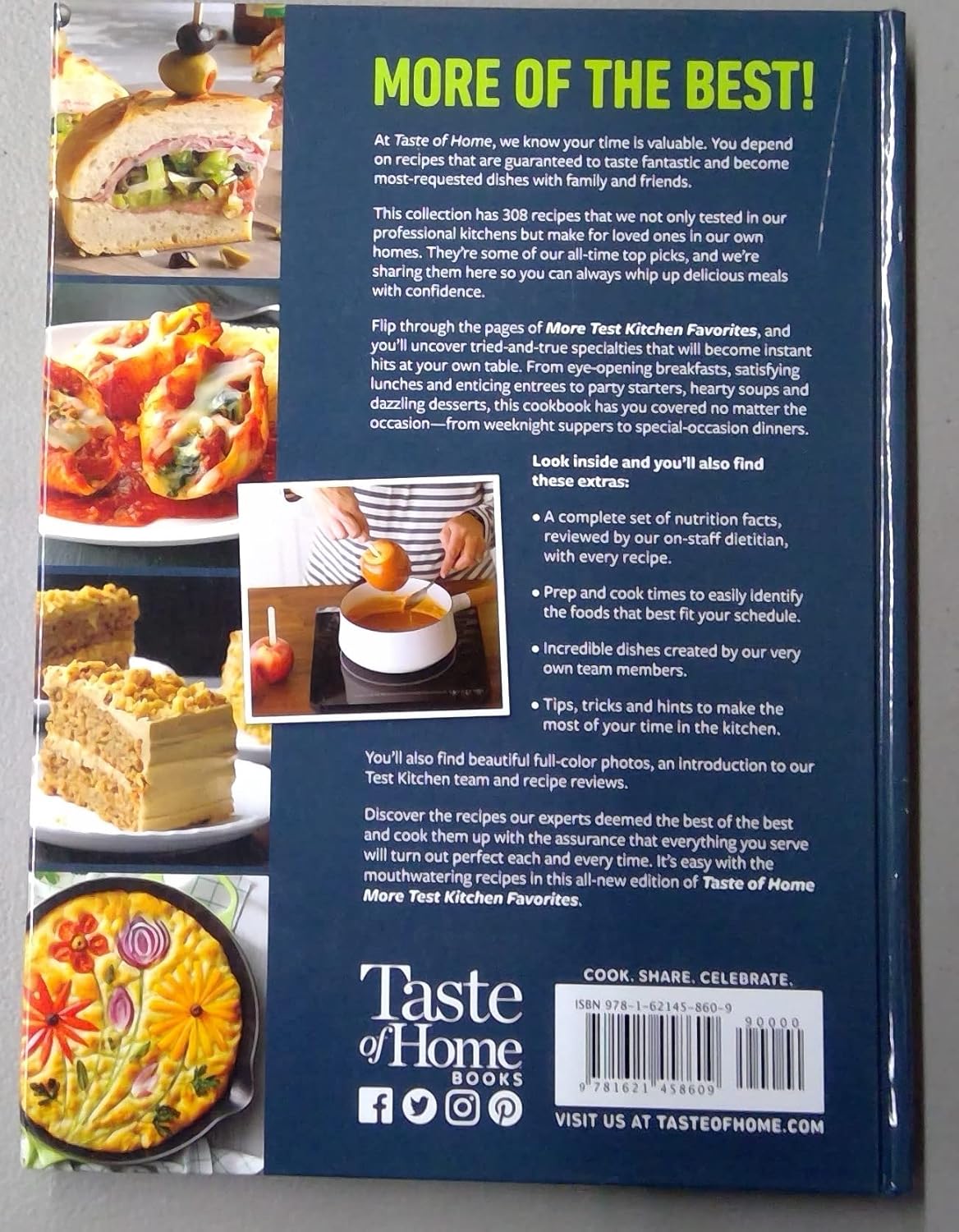Taste of Home Test Kitchen Favorites Hard Cover Book, 240 Pages 8.25"x11"