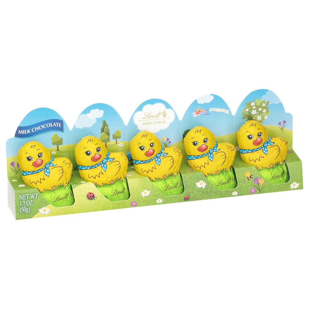 Lindt Little Chicks Milk Chocolate, Hollow Milk Chocolate Easter Candy, 1.7 oz., 5-Pack (Best By: 8/31/25)