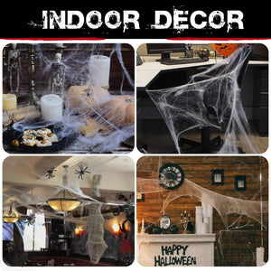 900 sqft Spider Webs Halloween Decorations Bonus with 30 Fake Spiders